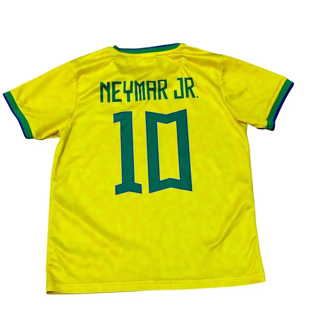 Kids US 10 CBF Confederação Brasileira de Futebol Neymar Jr #10 Jersey Brazil 26